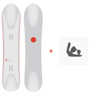 Snowboard Yes 420 Powderhull 2021 + Fixations de snowboard - Pack Snowboard Homme