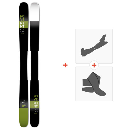 Ski Movement Fly Two 115 2021 + Touring Ski Bindings + Climbing Skins  - Freeride + Touring