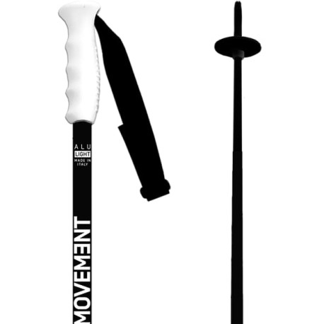 Bâtons de Ski Movement Branded Alu Poles Black/White 2025 