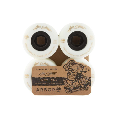 Roues de longboard Arbor Spud Axel Serrat White 82a 2026  - Roues Longboard