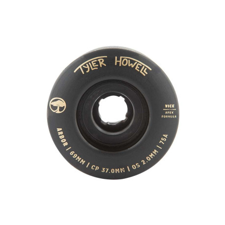 Longboard wheels Arbor Vice Tyler Howell Black 75a 2026  - Longboard Wheels