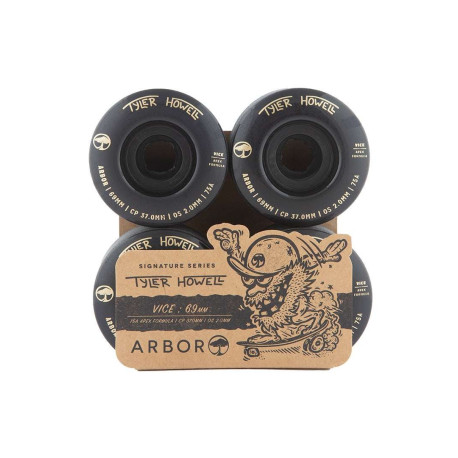 Longboard wheels Arbor Vice Tyler Howell Black 75a 2026  - Longboard Wheels