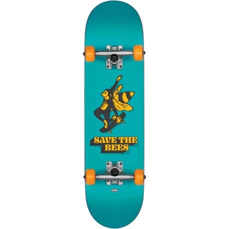 Skateboard Globe Kids Save The Bees Mid 7.6''- Blue- Complete 2023