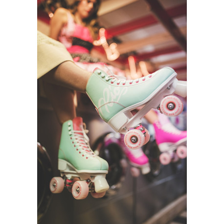 Quad skates RioRoller Script Teal / Coral 2023
