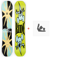 Snowboard Ride Kink 2022 + Fixations de snowboard - Pack Snowboard Homme
