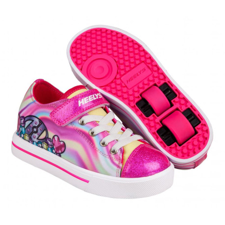 Schuhe mit Rollen Heelys X2 Snazzy Hot Pink/Multi Heart Swirl Nyl 2022 - HX2 für Mädchen