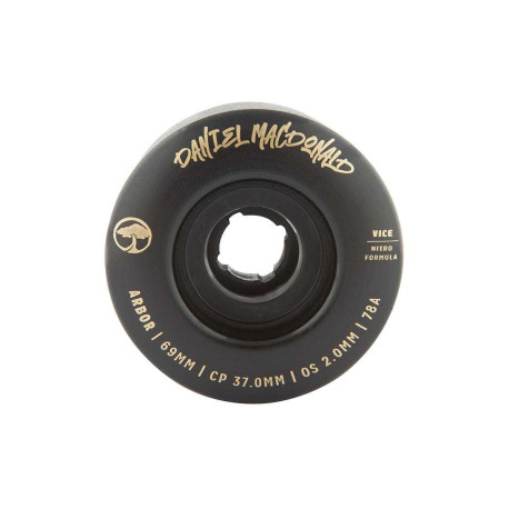 Roues de longboard Arbor Vice Daniel Macdonald Black 69mm 2023 