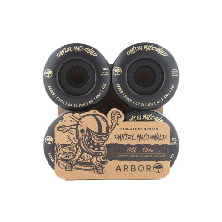 Roues de longboard Arbor Vice Daniel Macdonald Black 69mm 2023 