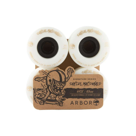 Longboard wheels Arbor Vice Daniel Macdonald White 69mm 2023 