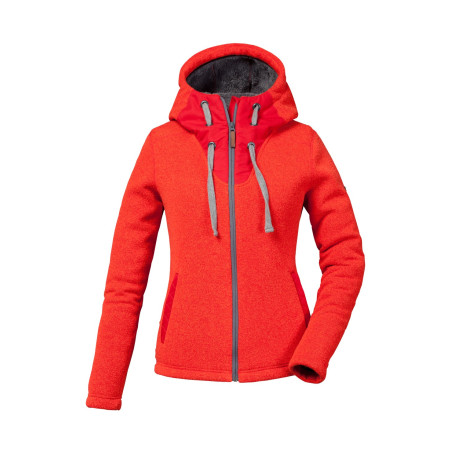 Veste Pyua Tide Hooded Full Zip Fleece Red Melange - Fleecejacken
