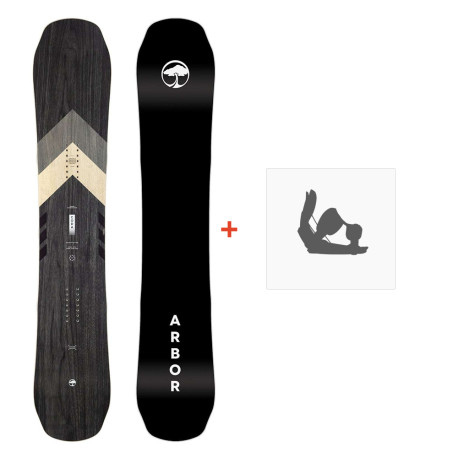 Snowboard Arbor Coda Rocker 2023 + Fixations  - Pack Snowboard Homme