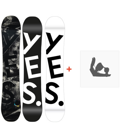 Snowboard Yes Basic 2023 + Fixations de snowboard - Pack Snowboard Homme