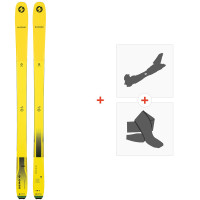 Ski Blizzard Zero G 085 Flat Yellow 2022 + Touring Ski Bindings + Climbing Skins  - Allround Touring