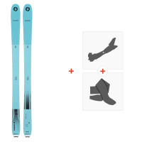 Ski Blizzard Zero G 095 Flat Blue 2022 + Touring Ski Bindings + Climbing Skins  - Allround Touring
