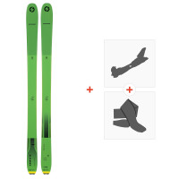 Ski Blizzard Zero G 095 Flat Green 2022 + Touring Ski Bindings + Climbing Skins  - Allround Touring