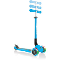 Globber | Primo Foldable Lights | Anodized T Bar | Sky Blue 2022