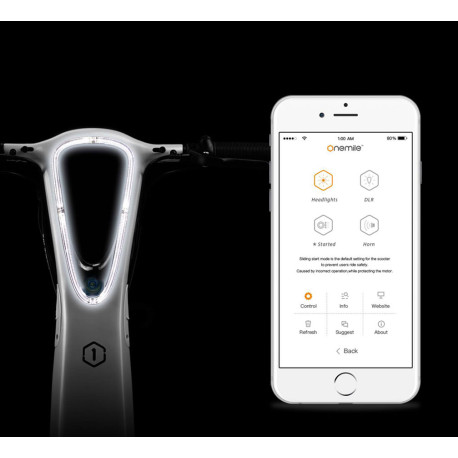Trotinette Electrique Onemile Halo City White 36V - 8.7Ah 2019  - Trottinettes électriques