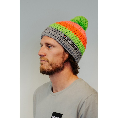 Poederbaas Colorful Crochet hat Gray / Green / Pink / Orange 2020