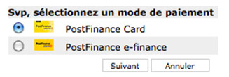 Paiement carte postfinance Steezone